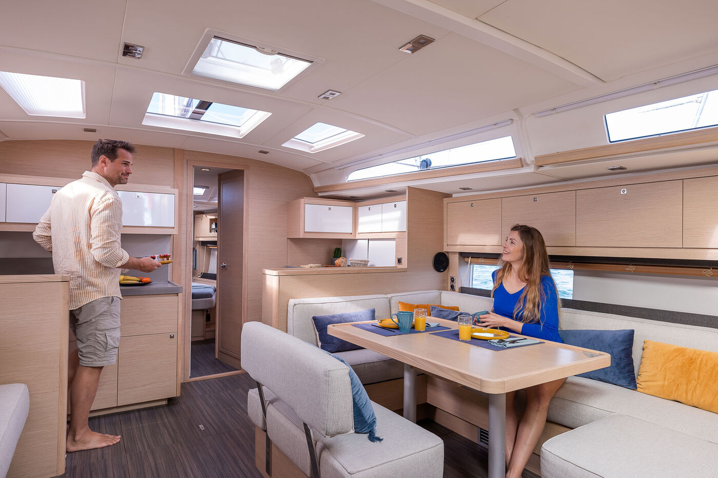 Dufour 470 cockpit dining, builder photo